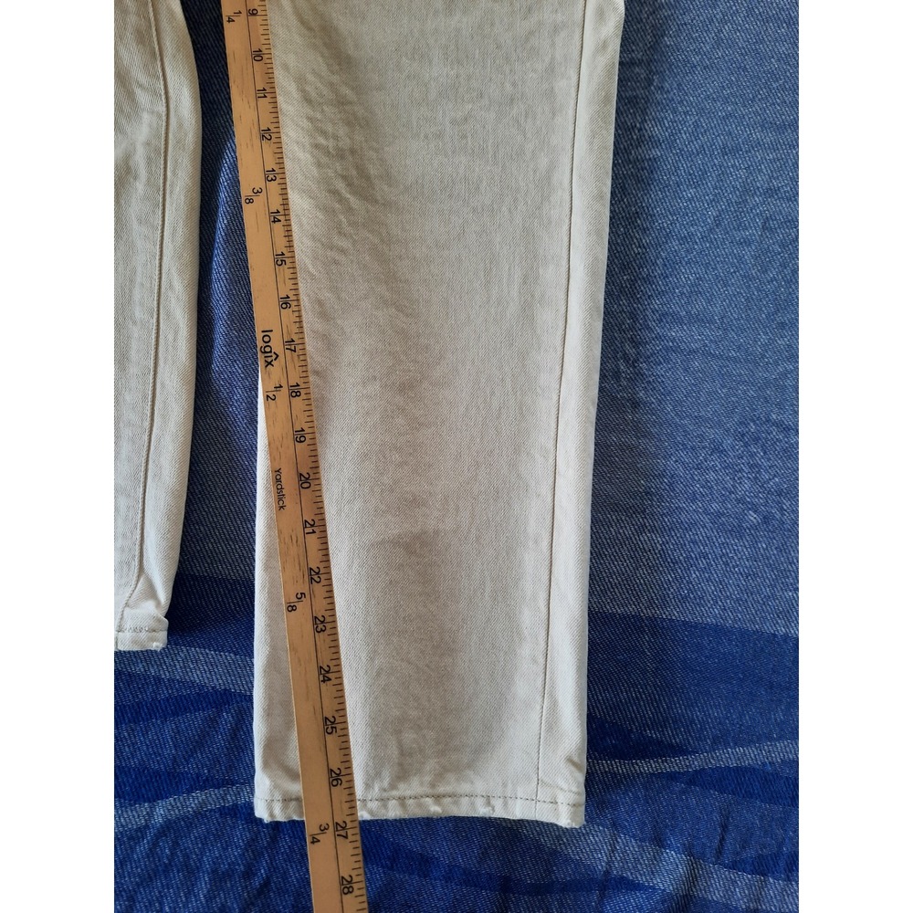 J.Crew Slouchy Boyfriend Jeans Cream Off-White Straight Leg Size 28 Re-Imagined - Picture 6 of 9